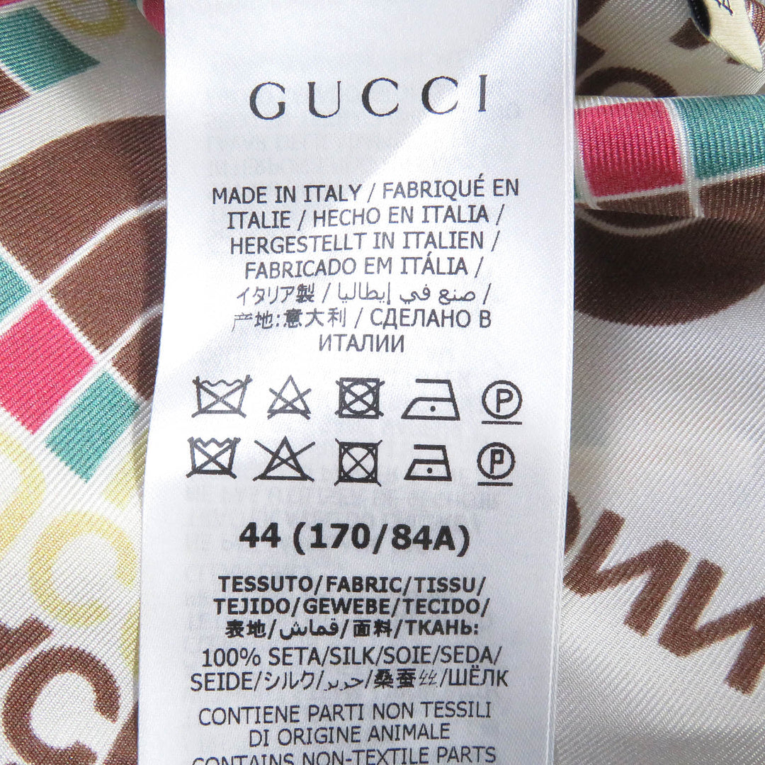 GUCCI Short sleeve shirt 654766 Main: 100% silk Ivory mens 44 Used Authentic