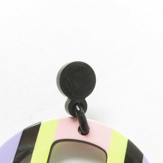 HERMES Pierce Buffalo horn Multi H Equipe Earrings Women Used Authentic