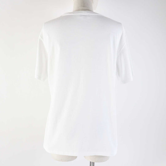 CHANEL Short sleeve T-shirt C63126 Main: 100% cotton White mulch Women M Used Authentic
