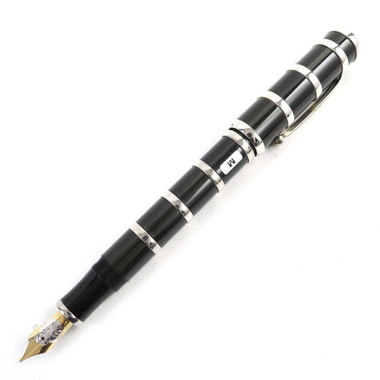 MONTBLANC fountain pen Nib: K18, Main: AG925, : Resin Black Silver Patron Series 2003 Nicolas Copernicus Limited Edition mens Used Authentic