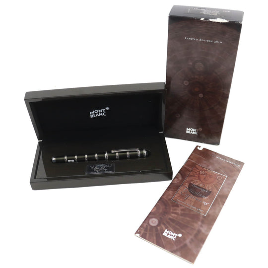 MONTBLANC fountain pen Nib: K18, Main: AG925, : Resin Black Silver Patron Series 2003 Nicolas Copernicus Limited Edition mens Used Authentic