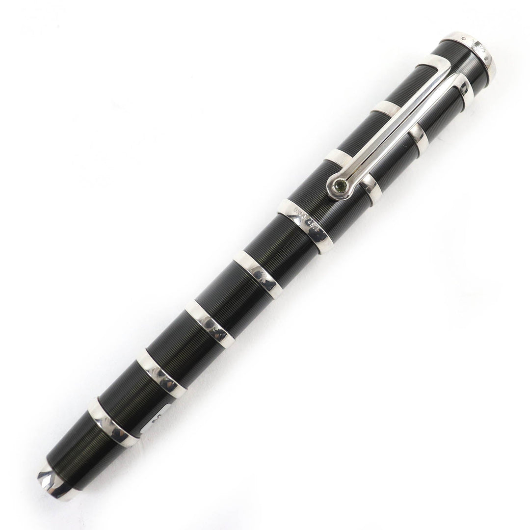 MONTBLANC fountain pen Nib: K18, Main: AG925, : Resin Black Silver Patron Series 2003 Nicolas Copernicus Limited Edition mens Used Authentic