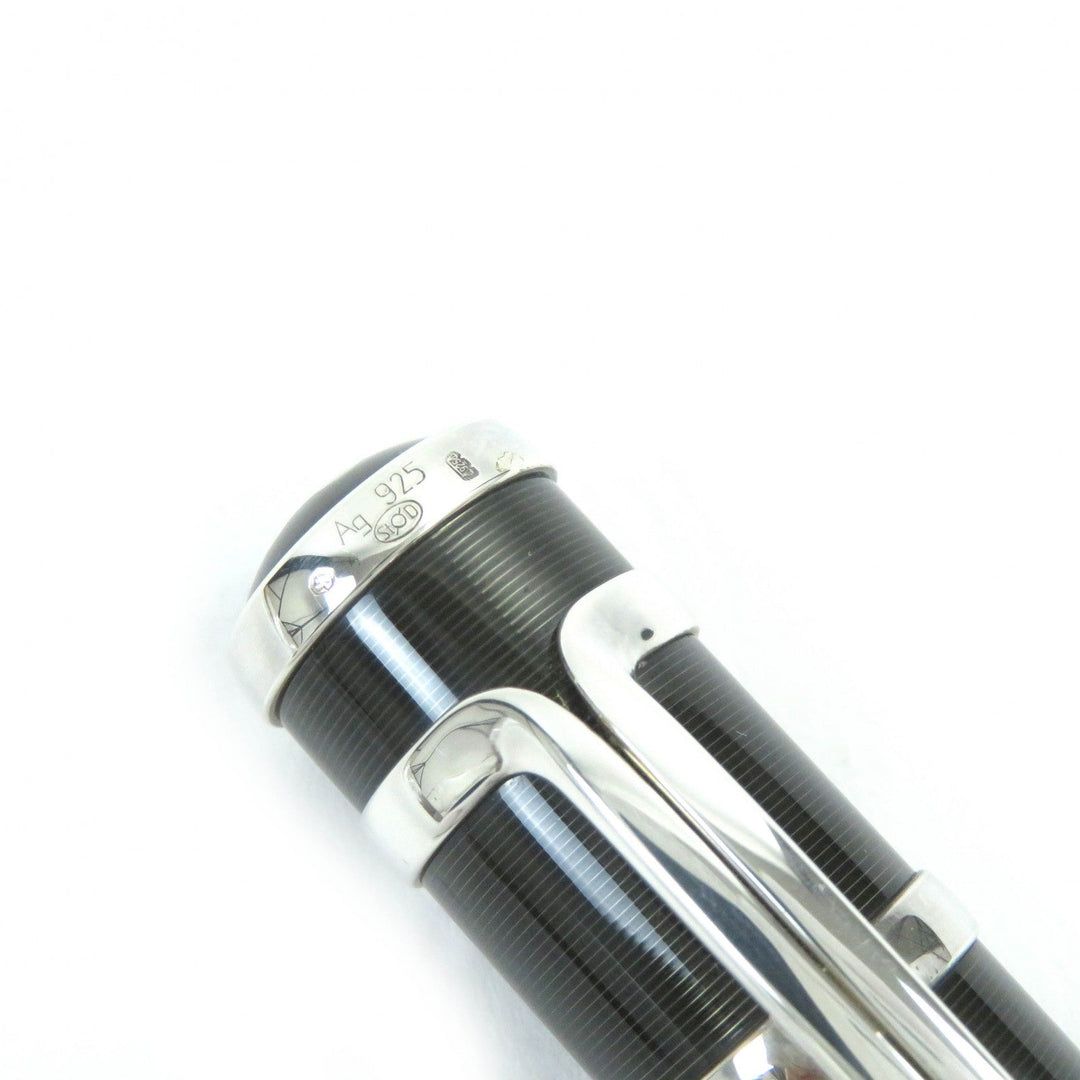 MONTBLANC fountain pen Nib: K18, Main: AG925, : Resin Black Silver Patron Series 2003 Nicolas Copernicus Limited Edition mens Used Authentic
