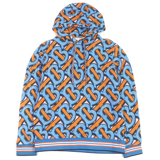 BURBERRY Hoodie 8032338 Main: 100% cotton, part: 95% cotton, part: 3% polyamide (nylon), part: 2% elastane (polyurethane) Blue type mens XS Used Authentic