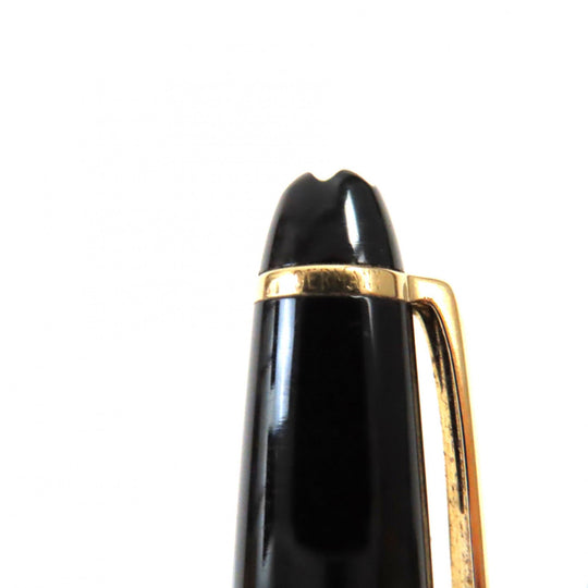 MONTBLANC Ballpoint pen Resin, Gold Plated Black gold Meisterstck Classic mens Used Authentic