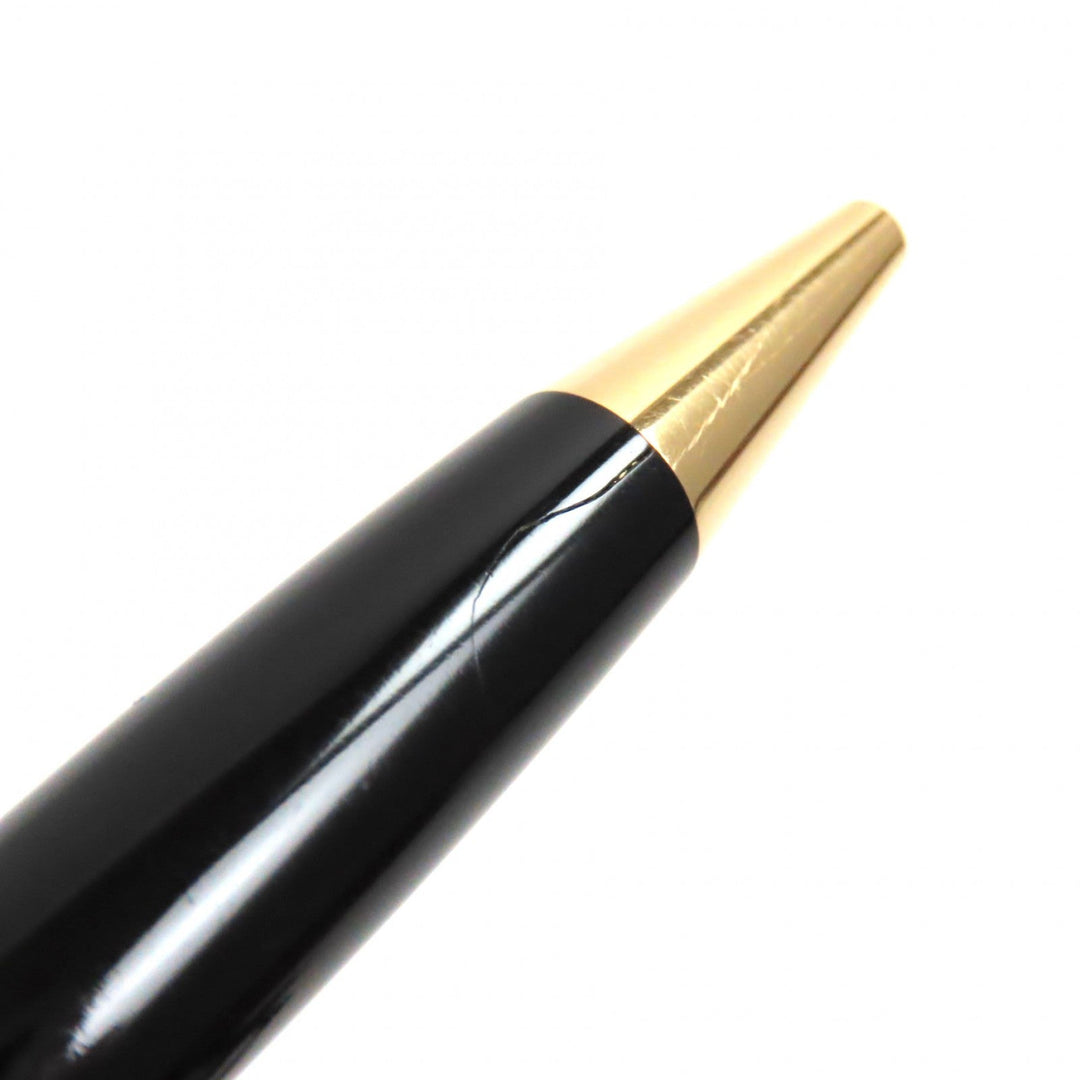 MONTBLANC Ballpoint pen Resin, Gold Plated Black gold Meisterstck Classic mens Used Authentic