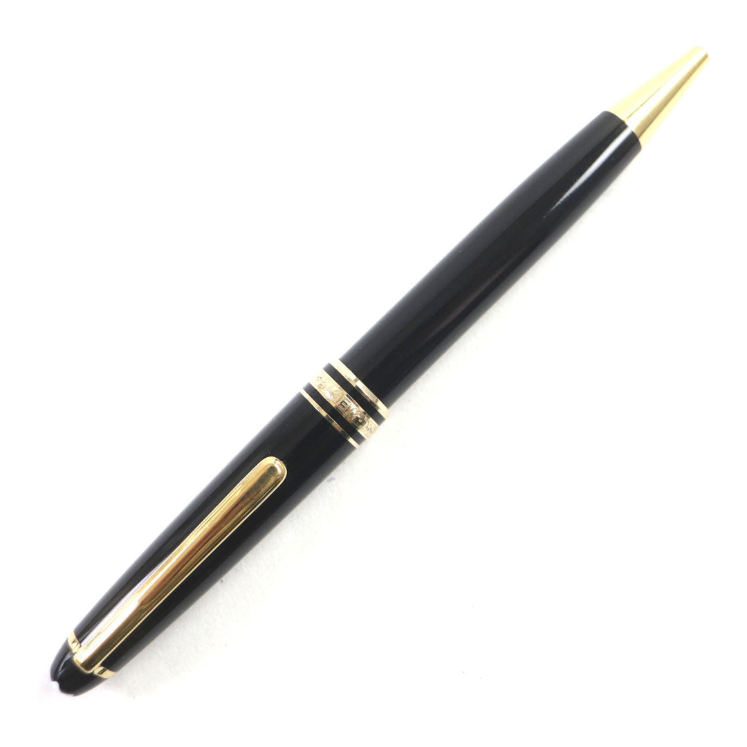 MONTBLANC Ballpoint pen Resin, Gold Plated Black gold Meisterstck Classic mens Used Authentic