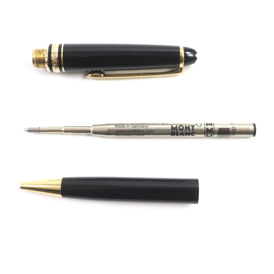 MONTBLANC Ballpoint pen Resin, Gold Plated Black gold Meisterstck Classic mens Used Authentic