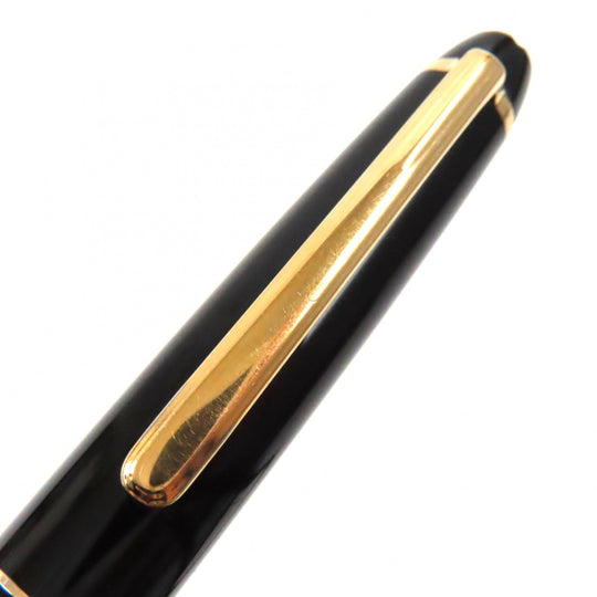 MONTBLANC Ballpoint pen Resin, Gold Plated Black gold Meisterstck Classic mens Used Authentic