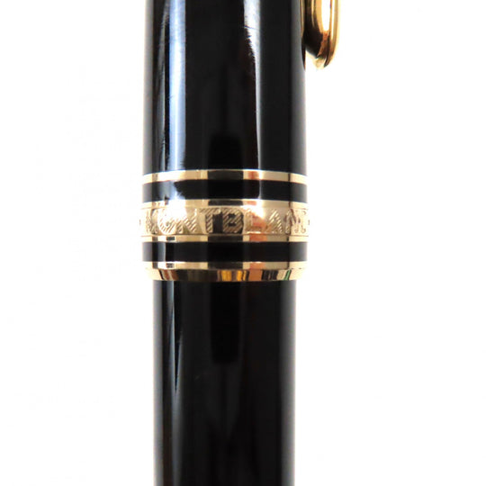 MONTBLANC Ballpoint pen Resin, Gold Plated Black gold Meisterstck Classic mens Used Authentic