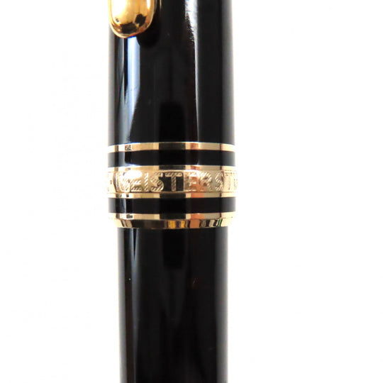 MONTBLANC Ballpoint pen Resin, Gold Plated Black gold Meisterstck Classic mens Used Authentic