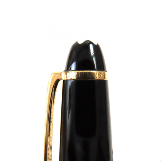 MONTBLANC Ballpoint pen Resin, Gold Plated Black gold Meisterstck Classic mens Used Authentic