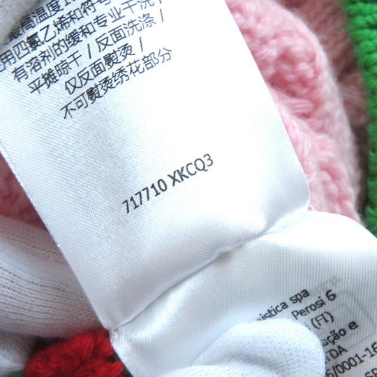 GUCCI one piece 717710 Main: 100% wool, embroidery: 64% mohair, 32% nylon, 4% wool Pink multicolor Women XS Used Authentic