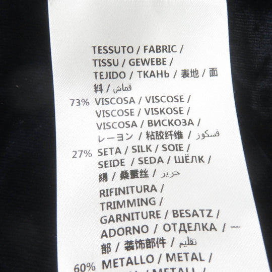 GUCCI Pants 493591 Main: 73% rayon, Main: 27% silk, Part: 100% silk, Lining: 71% acetate, Lining: 29% silk, Part: 60% metal, 40% glass Navy Women 36 Used Authentic