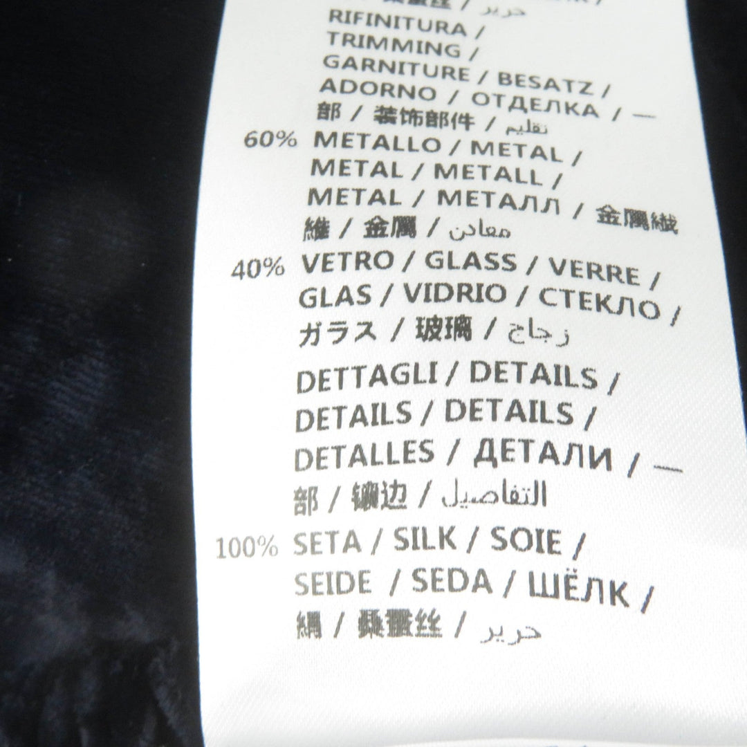 GUCCI Pants 493591 Main: 73% rayon, Main: 27% silk, Part: 100% silk, Lining: 71% acetate, Lining: 29% silk, Part: 60% metal, 40% glass Navy Women 36 Used Authentic