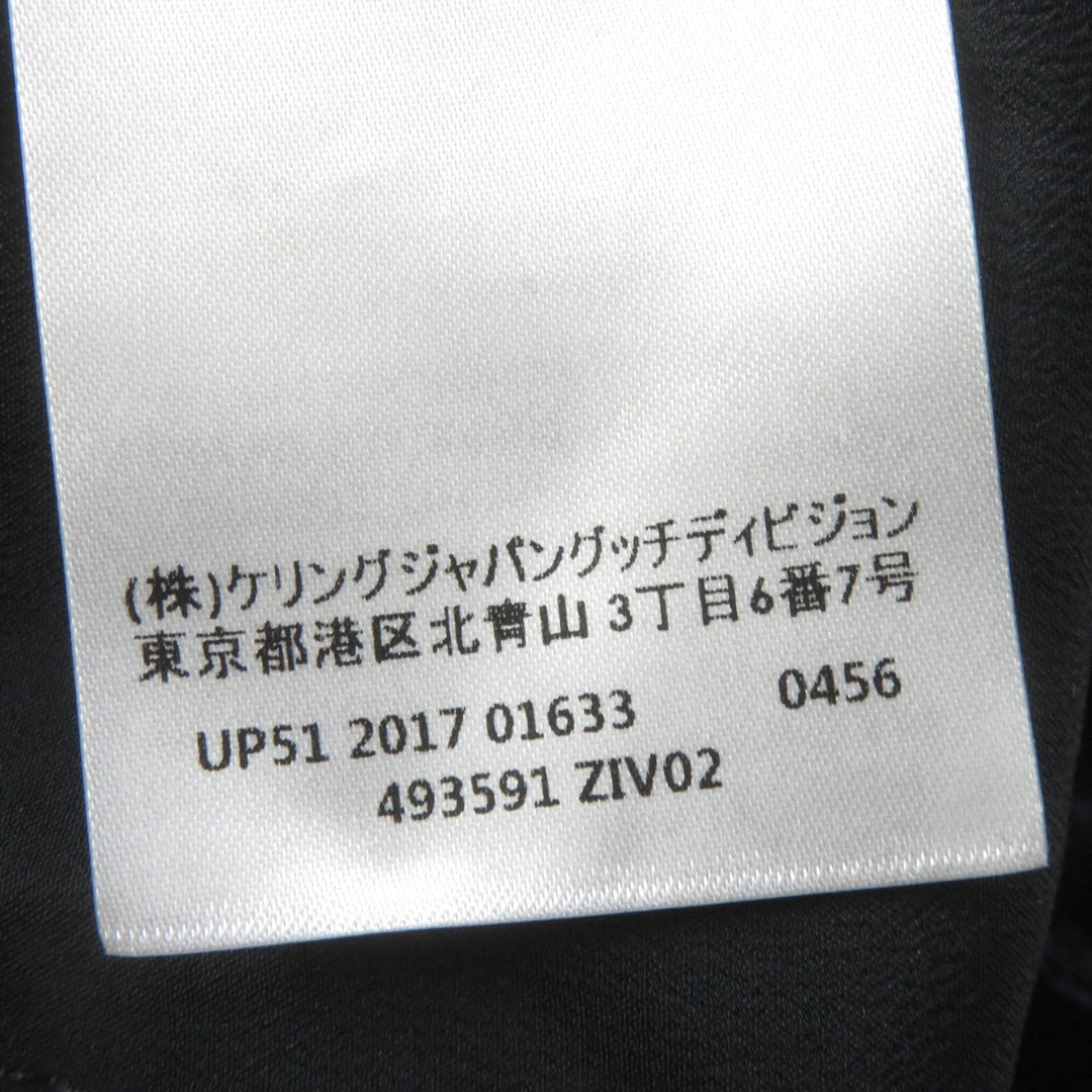GUCCI Pants 493591 Main: 73% rayon, Main: 27% silk, Part: 100% silk, Lining: 71% acetate, Lining: 29% silk, Part: 60% metal, 40% glass Navy Women 36 Used Authentic