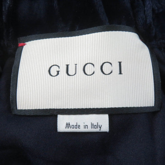 GUCCI Pants 493591 Main: 73% rayon, Main: 27% silk, Part: 100% silk, Lining: 71% acetate, Lining: 29% silk, Part: 60% metal, 40% glass Navy Women 36 Used Authentic