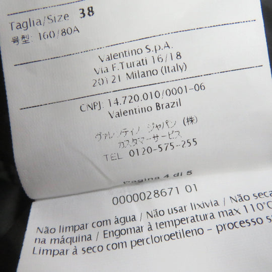 VALENTINO Down jacket Main: 59% silk, Main: 41% polyester, Lining: 58% nylon, Lining: 42% polyester, Filling: 100% white goose feathers black Women 38 Used Authentic