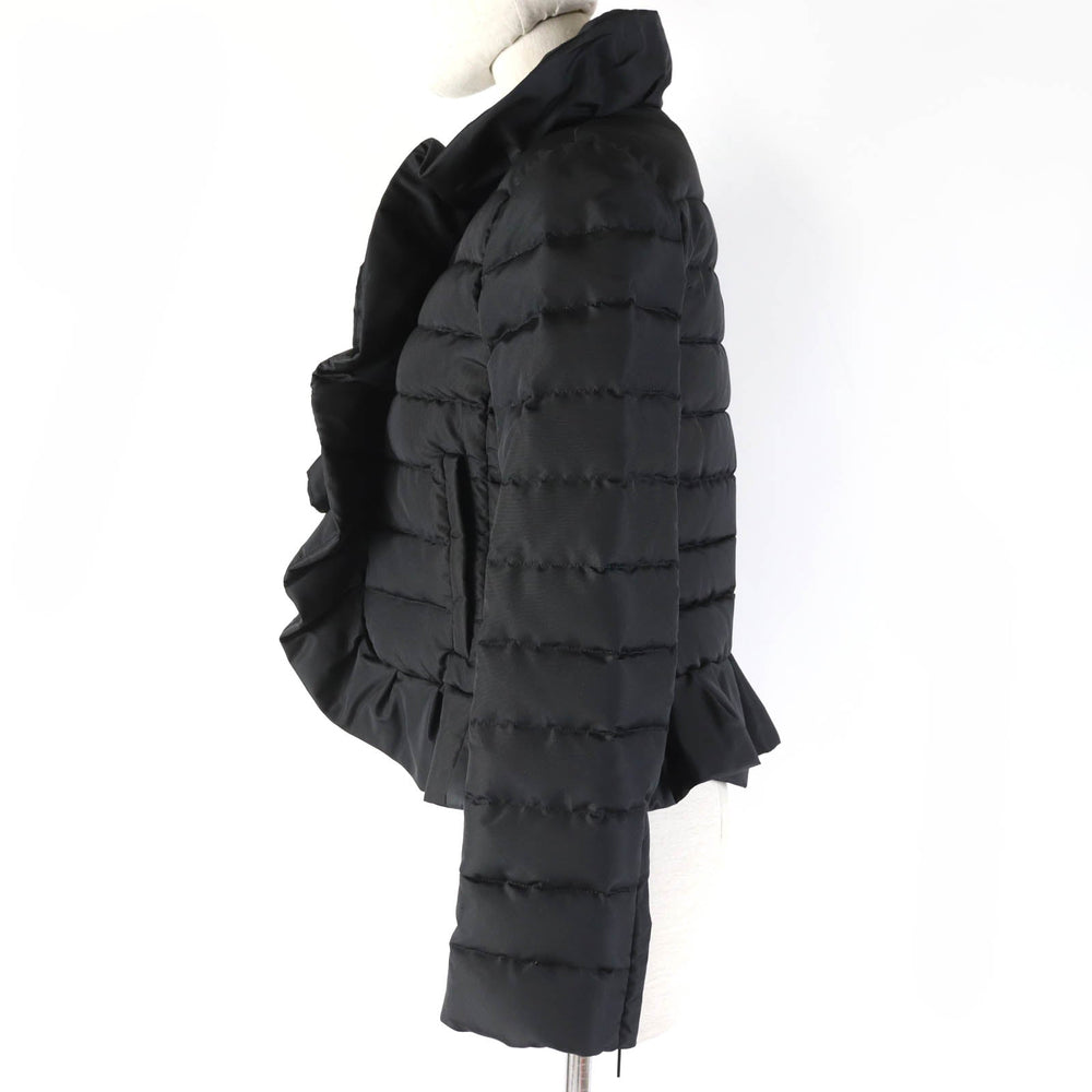 VALENTINO Down jacket Main: 59% silk, Main: 41% polyester, Lining: 58% nylon, Lining: 42% polyester, Filling: 100% white goose feathers black Women 38 Used Authentic