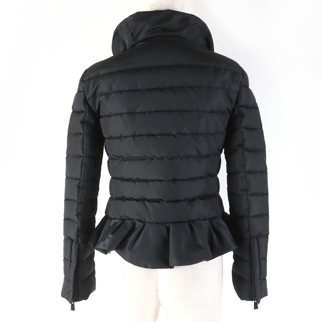 VALENTINO Down jacket Main: 59% silk, Main: 41% polyester, Lining: 58% nylon, Lining: 42% polyester, Filling: 100% white goose feathers black Women 38 Used Authentic