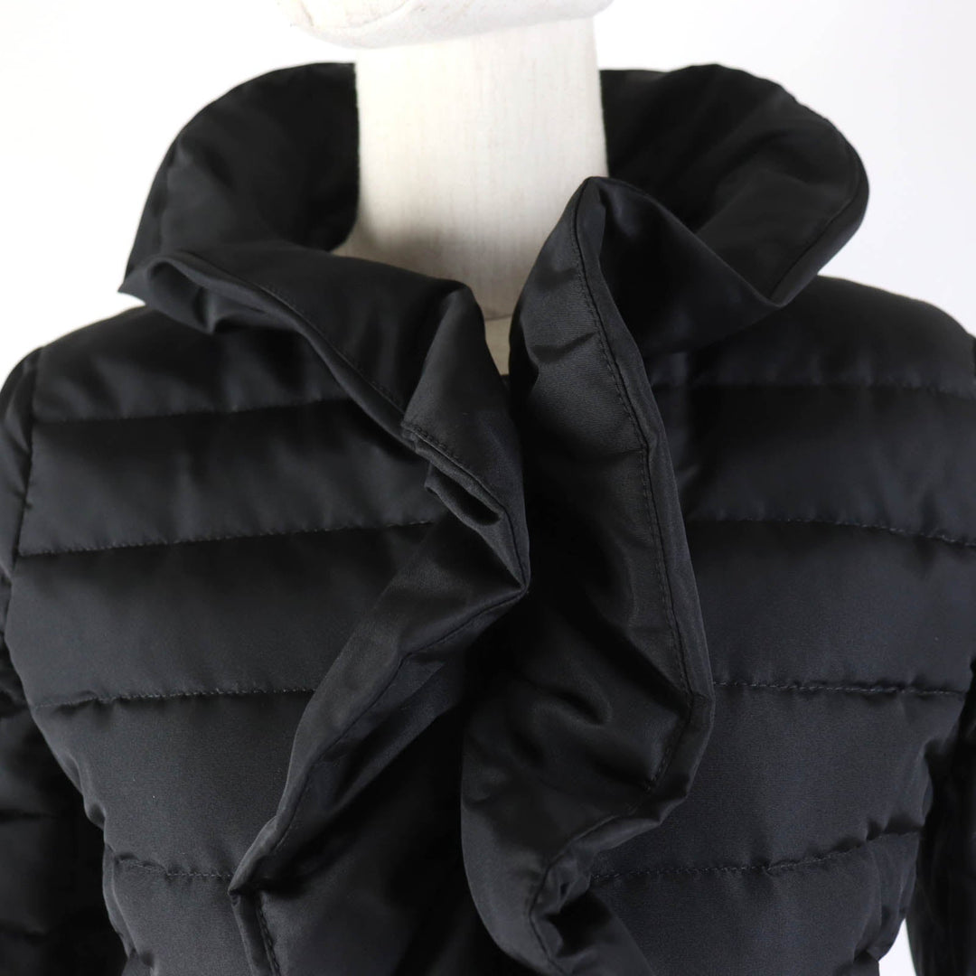 VALENTINO Down jacket Main: 59% silk, Main: 41% polyester, Lining: 58% nylon, Lining: 42% polyester, Filling: 100% white goose feathers black Women 38 Used Authentic