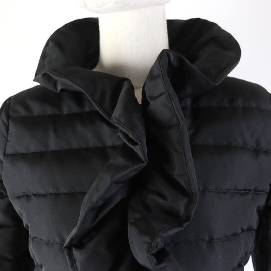 VALENTINO Down jacket Main: 59% silk, Main: 41% polyester, Lining: 58% nylon, Lining: 42% polyester, Filling: 100% white goose feathers black Women 38 Used Authentic