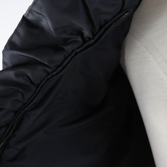 VALENTINO Down jacket Main: 59% silk, Main: 41% polyester, Lining: 58% nylon, Lining: 42% polyester, Filling: 100% white goose feathers black Women 38 Used Authentic