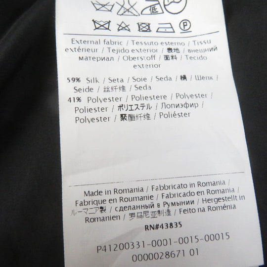 VALENTINO Down jacket Main: 59% silk, Main: 41% polyester, Lining: 58% nylon, Lining: 42% polyester, Filling: 100% white goose feathers black Women 38 Used Authentic