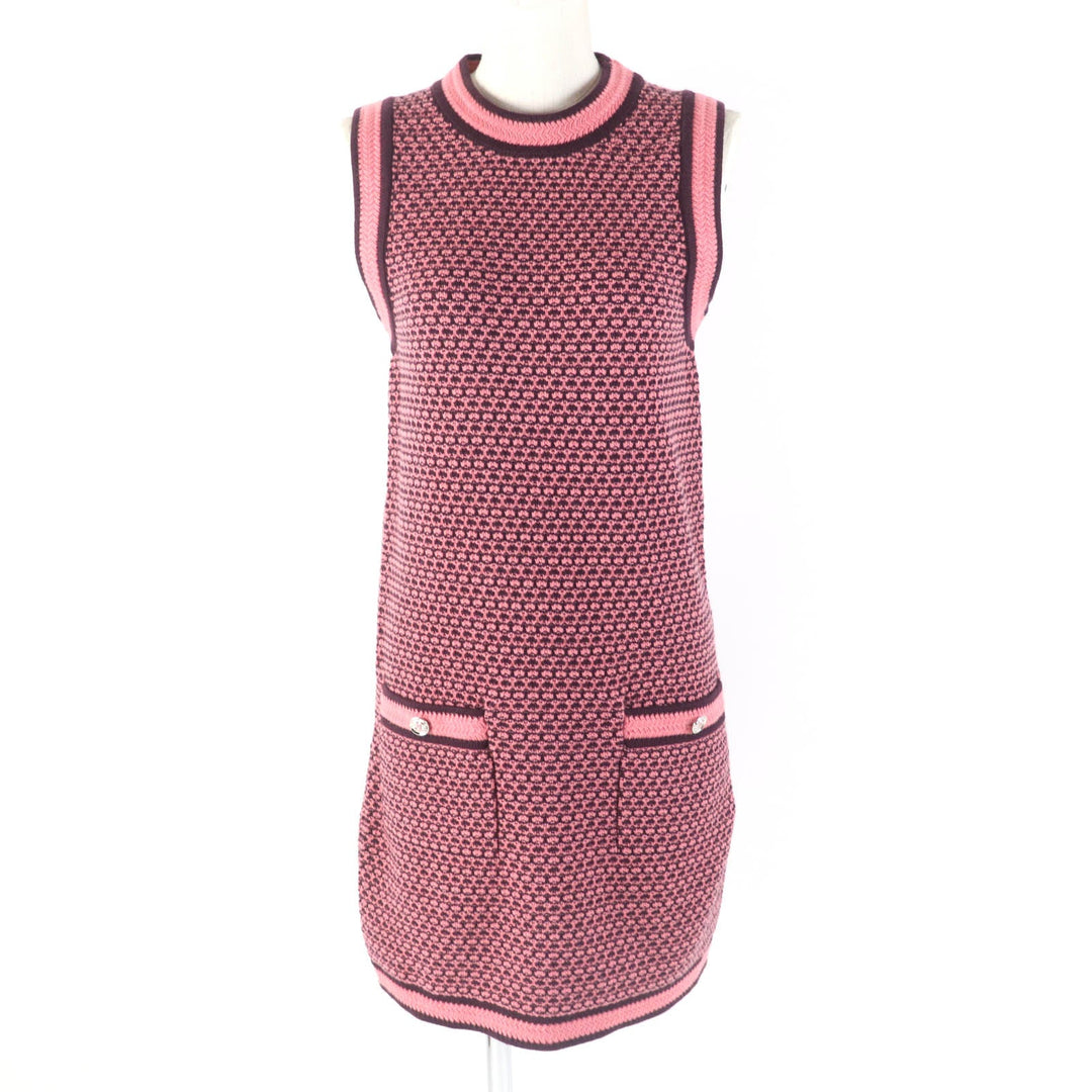 CHANEL one piece P75435K10790 Main: 100% cashmere Pink brown Women 36 Used Authentic