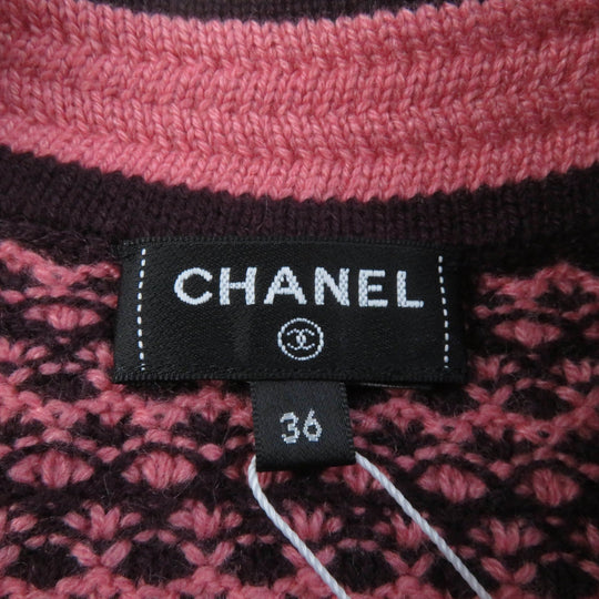 CHANEL one piece P75435K10790 Main: 100% cashmere Pink brown Women 36 Used Authentic