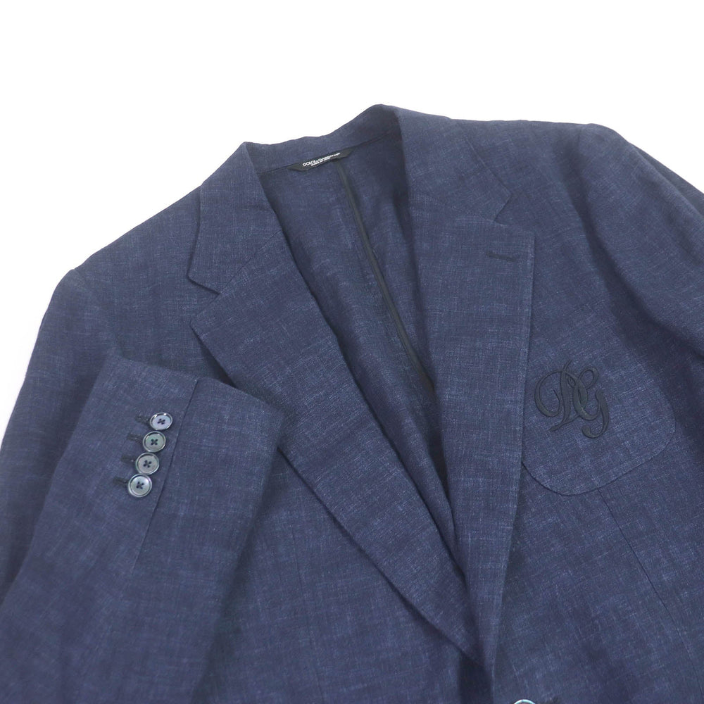 DOLCE&GABBANA Jacket Outer: 100% linen, Lining: 100% silk Navy mens 48 Used Authentic