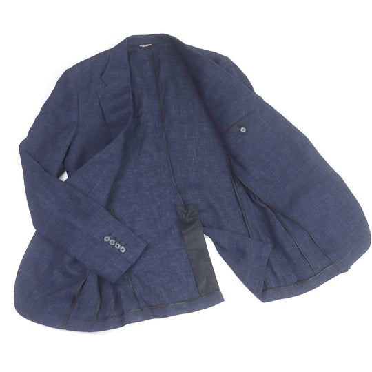DOLCE&GABBANA Jacket Outer: 100% linen, Lining: 100% silk Navy mens 48 Used Authentic