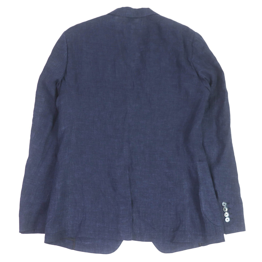 DOLCE&GABBANA Jacket Outer: 100% linen, Lining: 100% silk Navy mens 48 Used Authentic