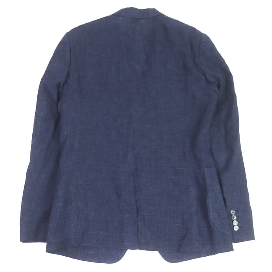 DOLCE&GABBANA Jacket Outer: 100% linen, Lining: 100% silk Navy mens 48 Used Authentic