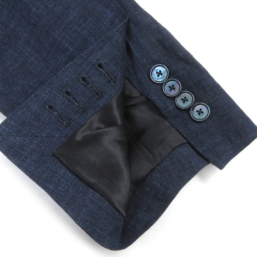 DOLCE&GABBANA Jacket Outer: 100% linen, Lining: 100% silk Navy mens 48 Used Authentic