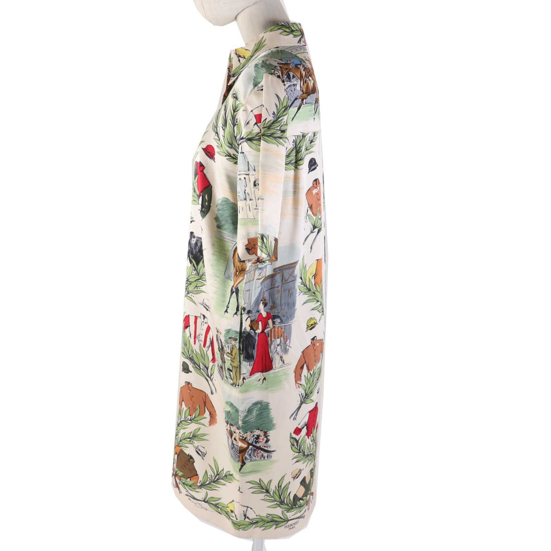 HERMES one piece Main: 100% silk Multi Women 36 Used Authentic