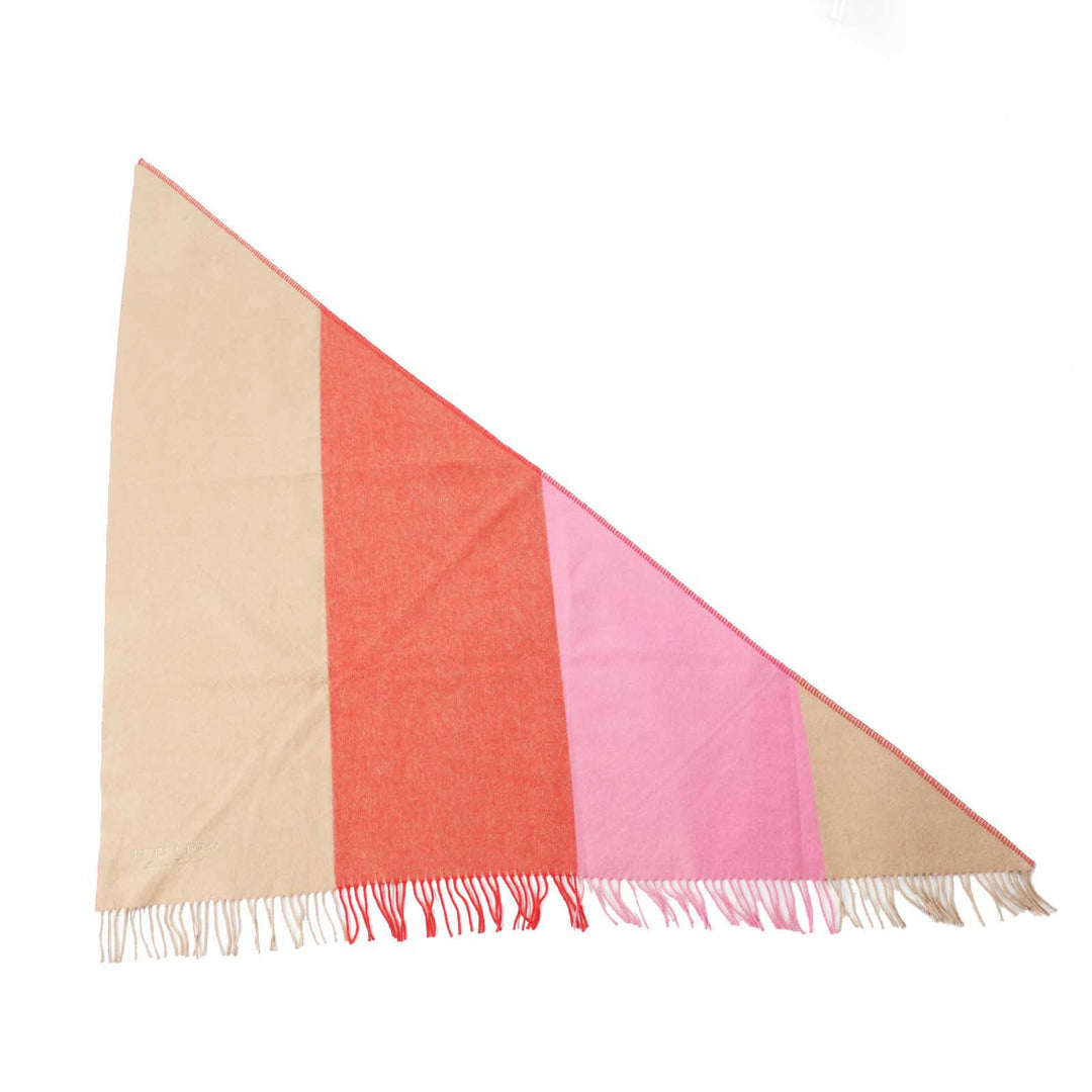 BURBERRY Scarf 4067582 Main: 100% cashmere Beige red pink Women Used Authentic