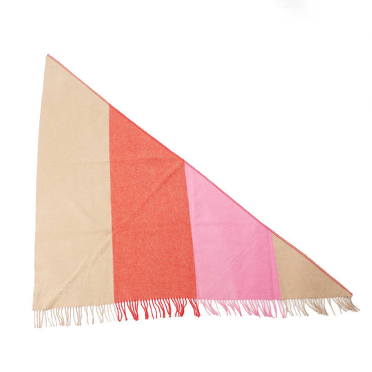 BURBERRY Scarf 4067582 Main: 100% cashmere Beige red pink Women Used Authentic