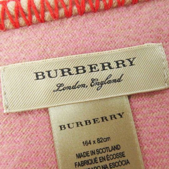 BURBERRY Scarf 4067582 Main: 100% cashmere Beige red pink Women Used Authentic