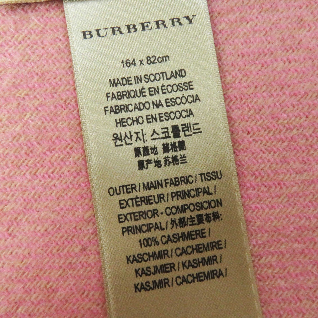 BURBERRY Scarf 4067582 Main: 100% cashmere Beige red pink Women Used Authentic