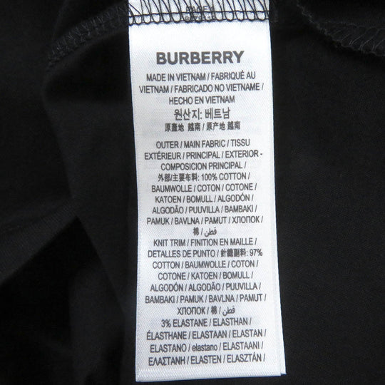 BURBERRY Short sleeve T-shirt 8078118 Main: 100% cotton, Part: 97% cotton, Part: 3% black mens M Used Authentic