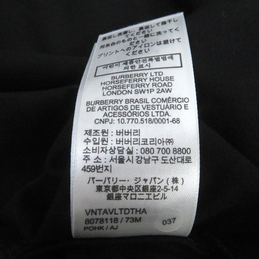 BURBERRY Short sleeve T-shirt 8078118 Main: 100% cotton, Part: 97% cotton, Part: 3% black mens M Used Authentic
