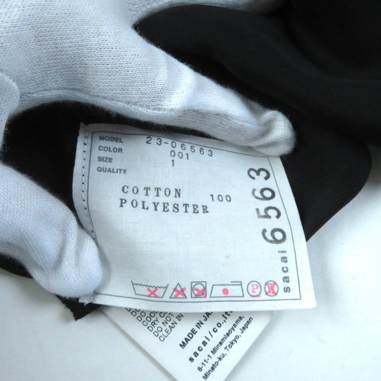 Sacai Cut 23-06563 Outer: 100% cotton, Part: 100% polyester black Cotton Jersey T-shirt Corset Detail Women 1 Used Authentic