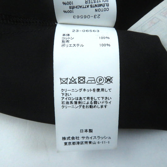 Sacai Cut 23-06563 Outer: 100% cotton, Part: 100% polyester black Cotton Jersey T-shirt Corset Detail Women 1 Used Authentic