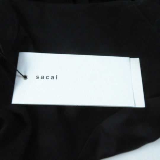Sacai Cut 23-06563 Outer: 100% cotton, Part: 100% polyester black Cotton Jersey T-shirt Corset Detail Women 1 Used Authentic