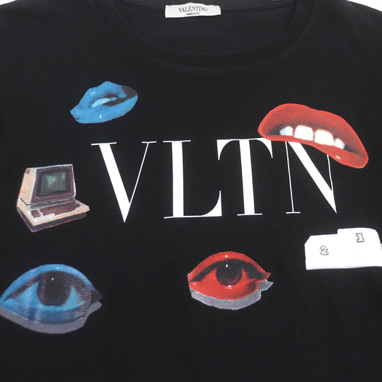 VALENTINO Short sleeve T-shirt UV3MG08F6KV Main: 100% cotton black mens M Used Authentic