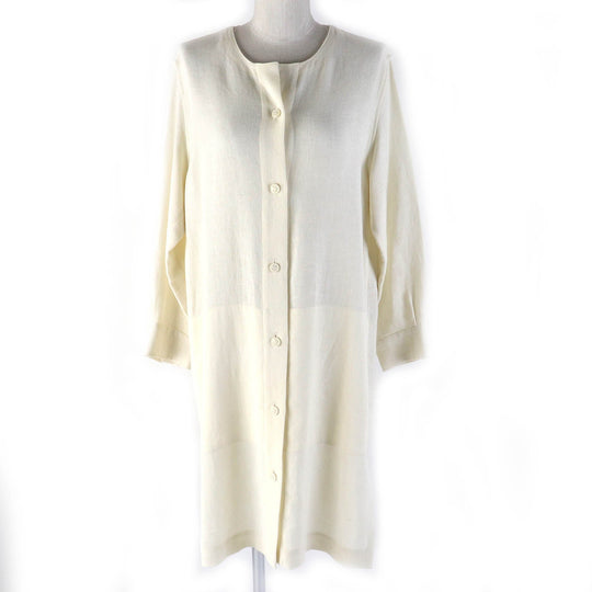 HERMES one piece Main: 100% linen off white Women 40 Used Authentic