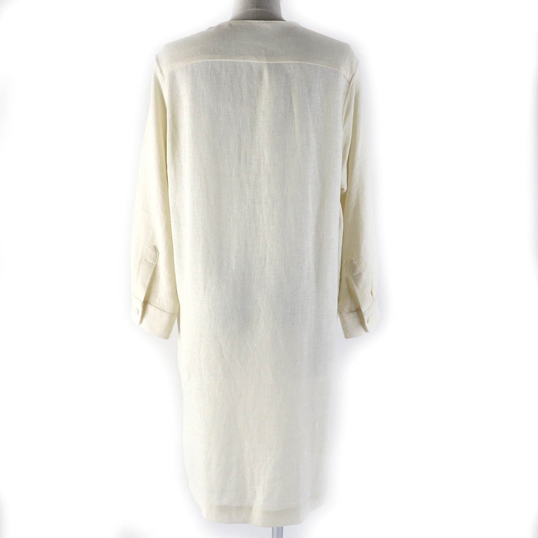 HERMES one piece Main: 100% linen off white Women 40 Used Authentic