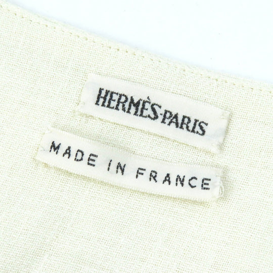 HERMES one piece Main: 100% linen off white Women 40 Used Authentic