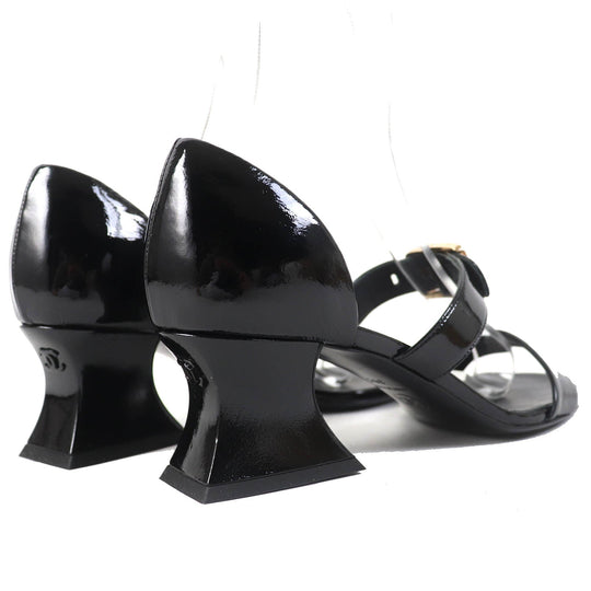 CHANEL Sandals G39050 Main: Patent leather black Women 38 Used Authentic